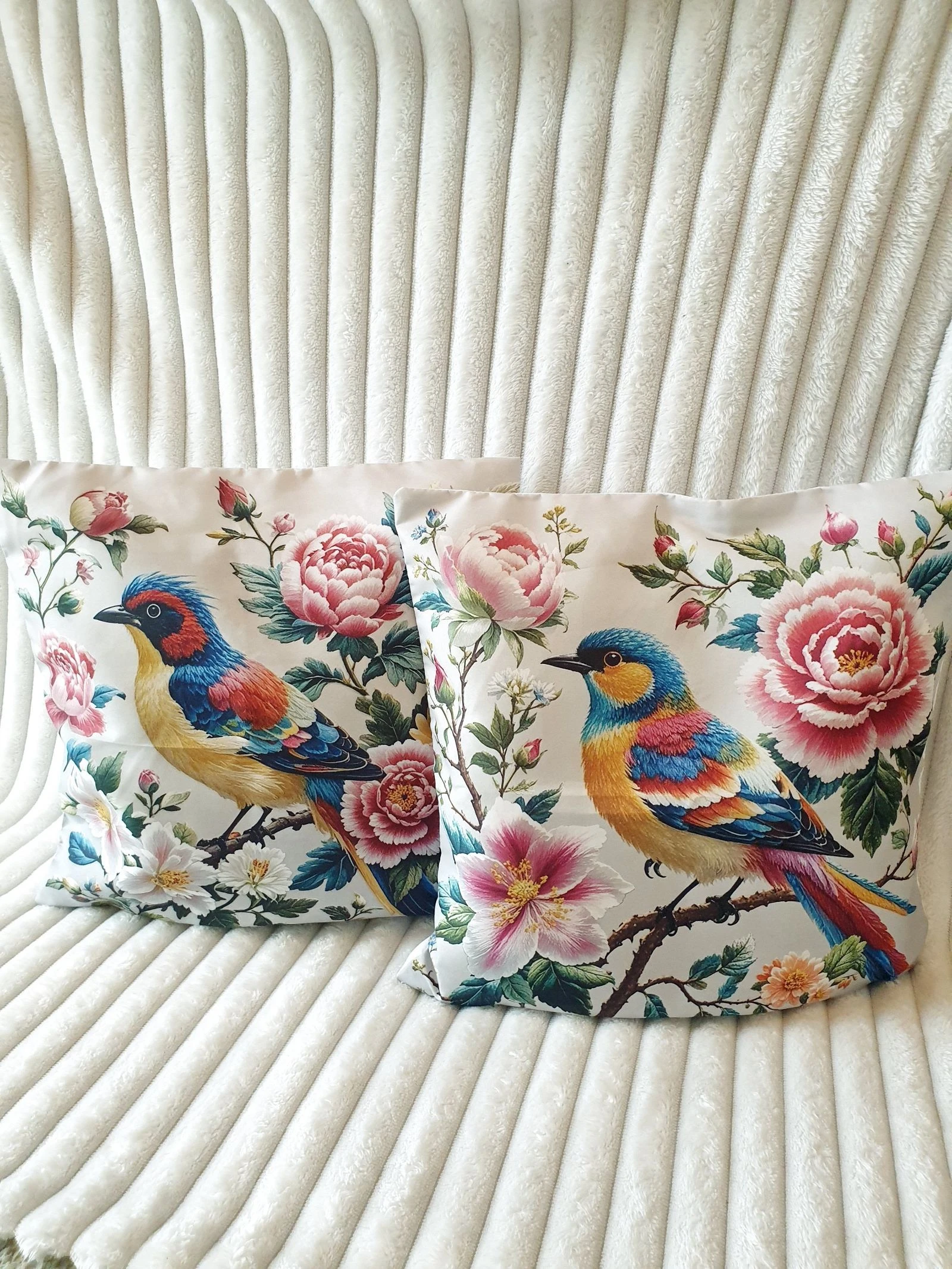 Lot de 2 housses de coussin 45x45cm décoration intérieur extérieur jardin meuble 